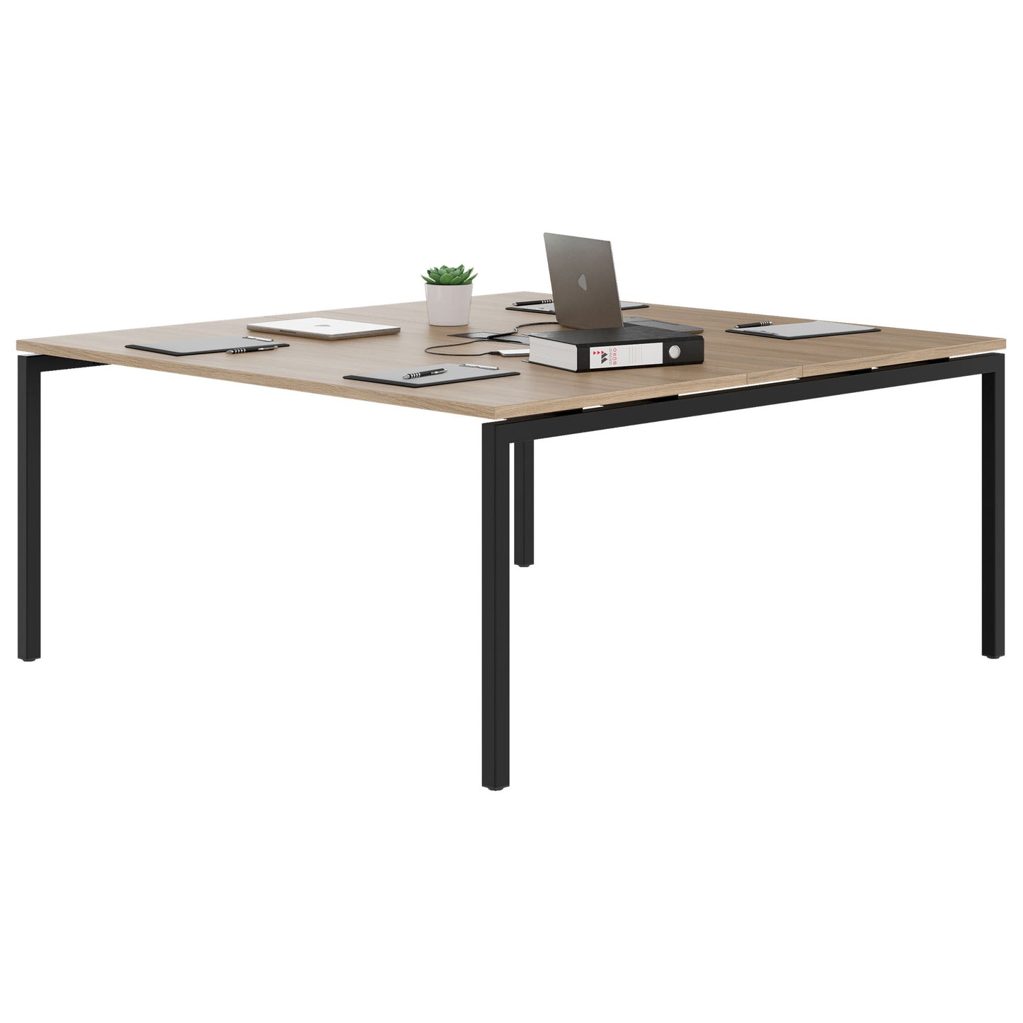NOVA Conference table | 1600 x 1640 mm (6 - 8 people), electrified, amber oak