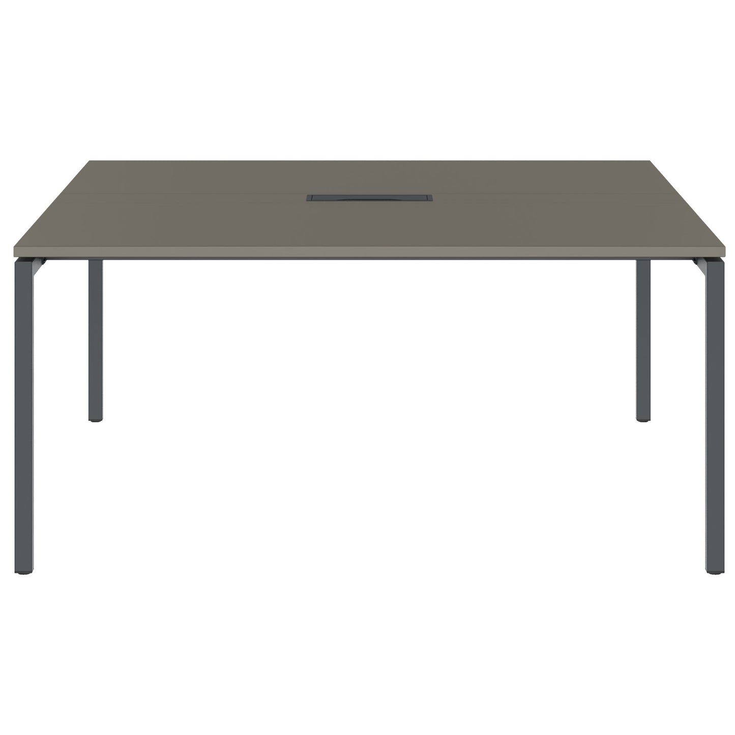 NOVA Konferenztisch | 1600 x 1640 mm (6 - 8 Personen), elektrifiziert, Cubanitgrau