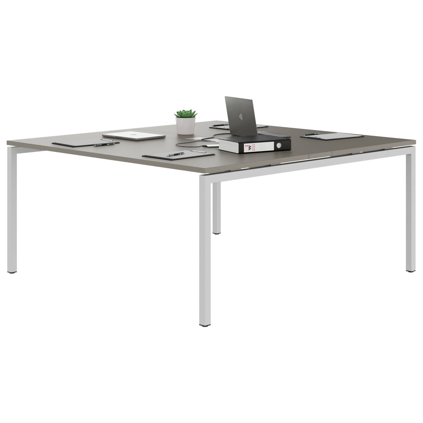 NOVA Konferenztisch | 1600 x 1640 mm (6 - 8 Personen), elektrifiziert, Cubanitgrau