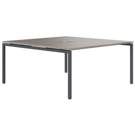 NOVA Tabella della conferenza | 1600 x 1640 mm (6-8 persone), elettrificato, grigio di quercia nord