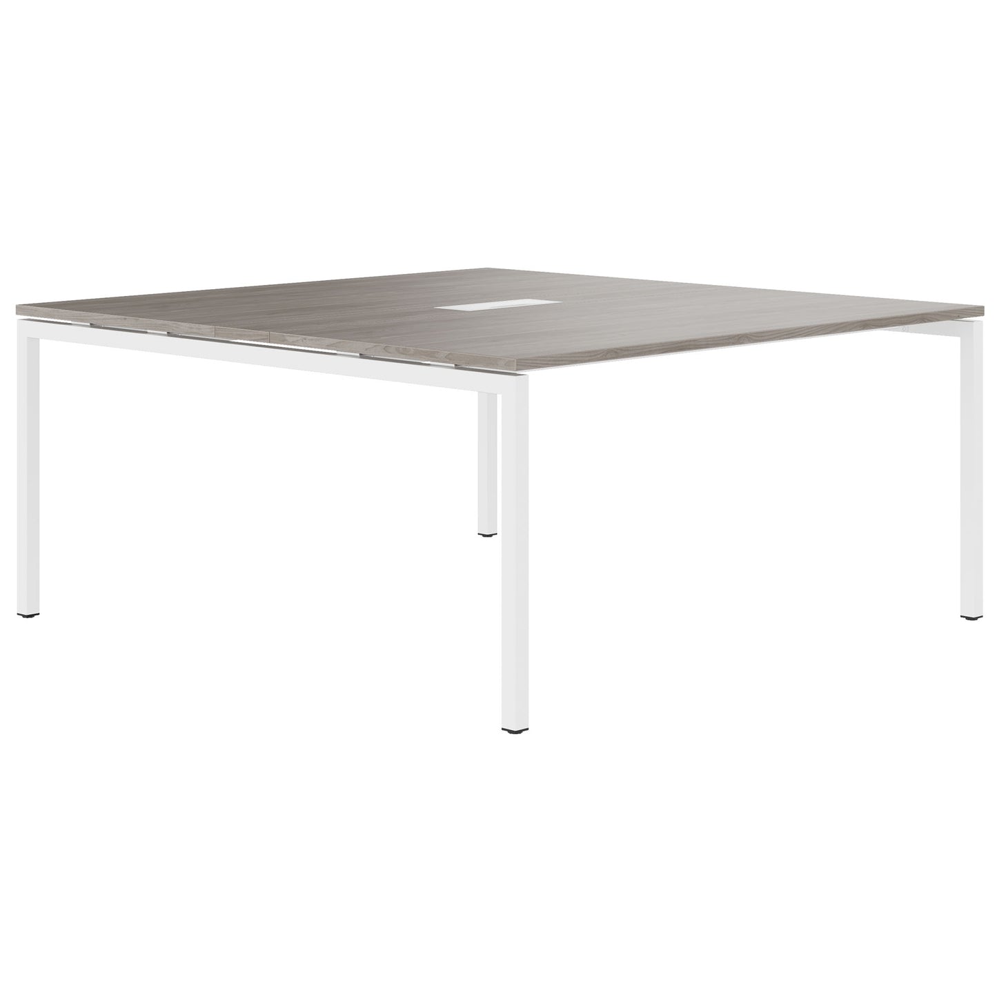 NOVA Konferenztisch | 1600 x 1640 mm (6 - 8 Personen), elektrifiziert, Nordeiche grau