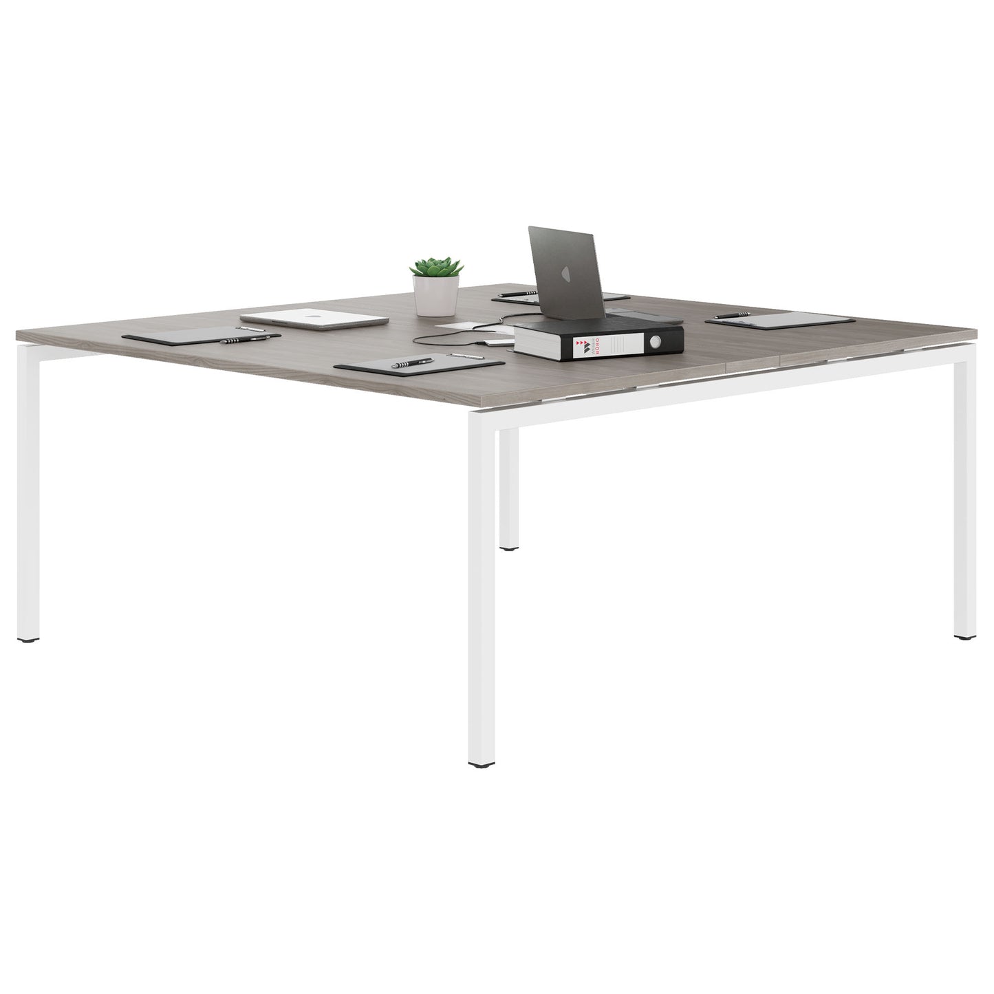 NOVA Konferenztisch | 1600 x 1640 mm (6 - 8 Personen), elektrifiziert, Nordeiche grau