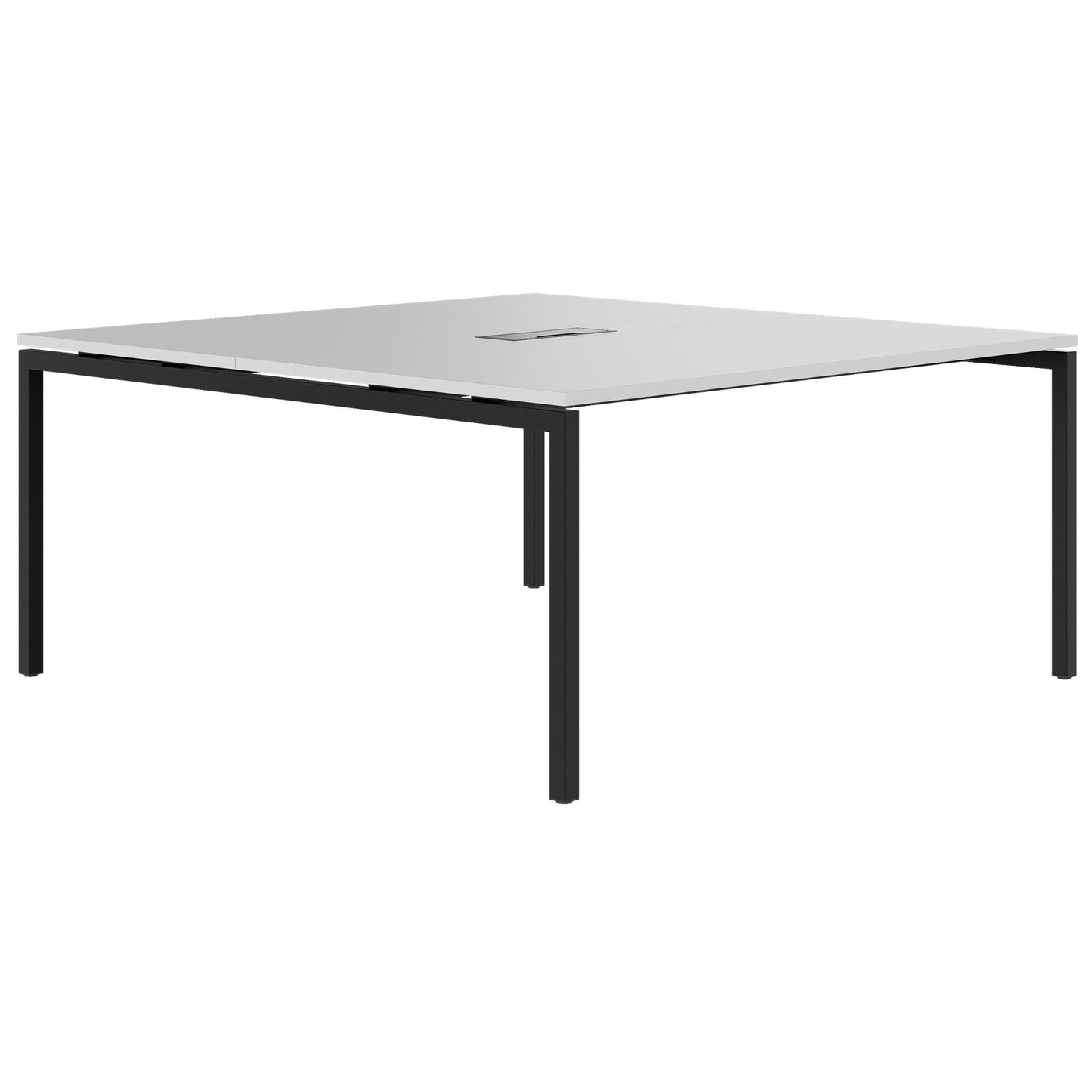 NOVA Konferenztisch | 1600 x 1640 mm (6 - 8 Personen), elektrifiziert, Perlgrau