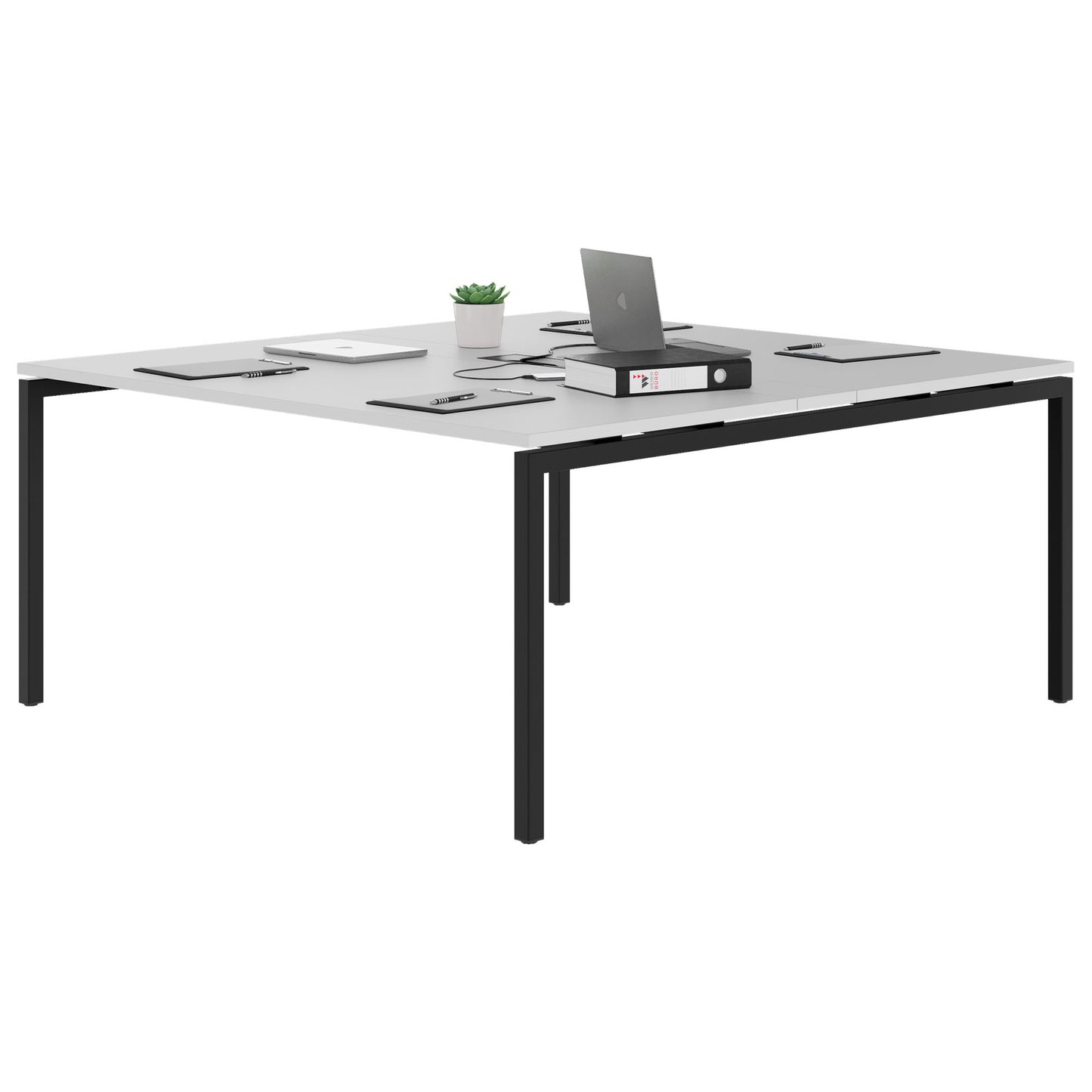 NOVA Konferenztisch | 1600 x 1640 mm (6 - 8 Personen), elektrifiziert, Perlgrau
