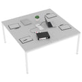 NOVA Konferenztisch | 1600 x 1640 mm (6 - 8 Personen), elektrifiziert, Perlgrau - 4 Thumbnail Image