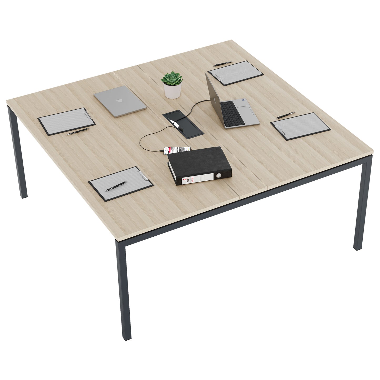 NOVA Konferenztisch | 1600 x 1640 mm (6 - 8 Personen), elektrifiziert, Sandesche