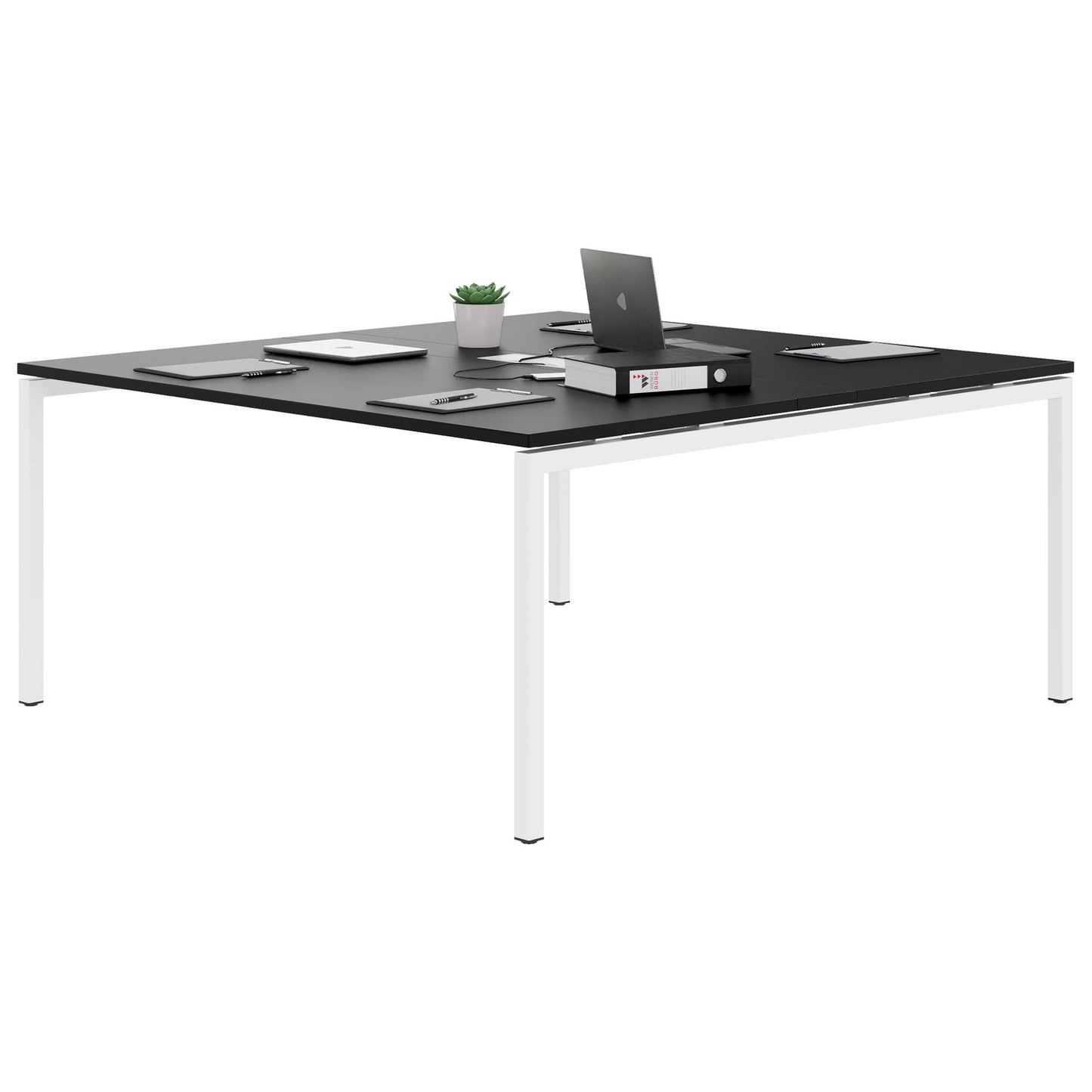 NOVA Konferenztisch | 1600 x 1640 mm (6 - 8 Personen), elektrifiziert, Schwarz