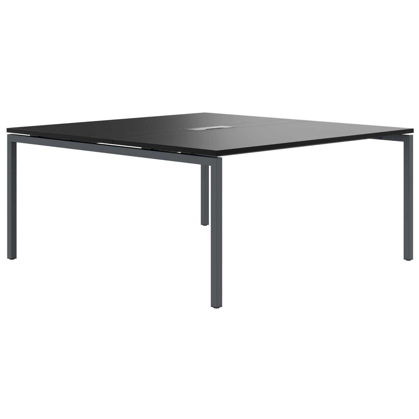 NOVA Konferenztisch | 1600 x 1640 mm (6 - 8 Personen), elektrifiziert, Schwarz