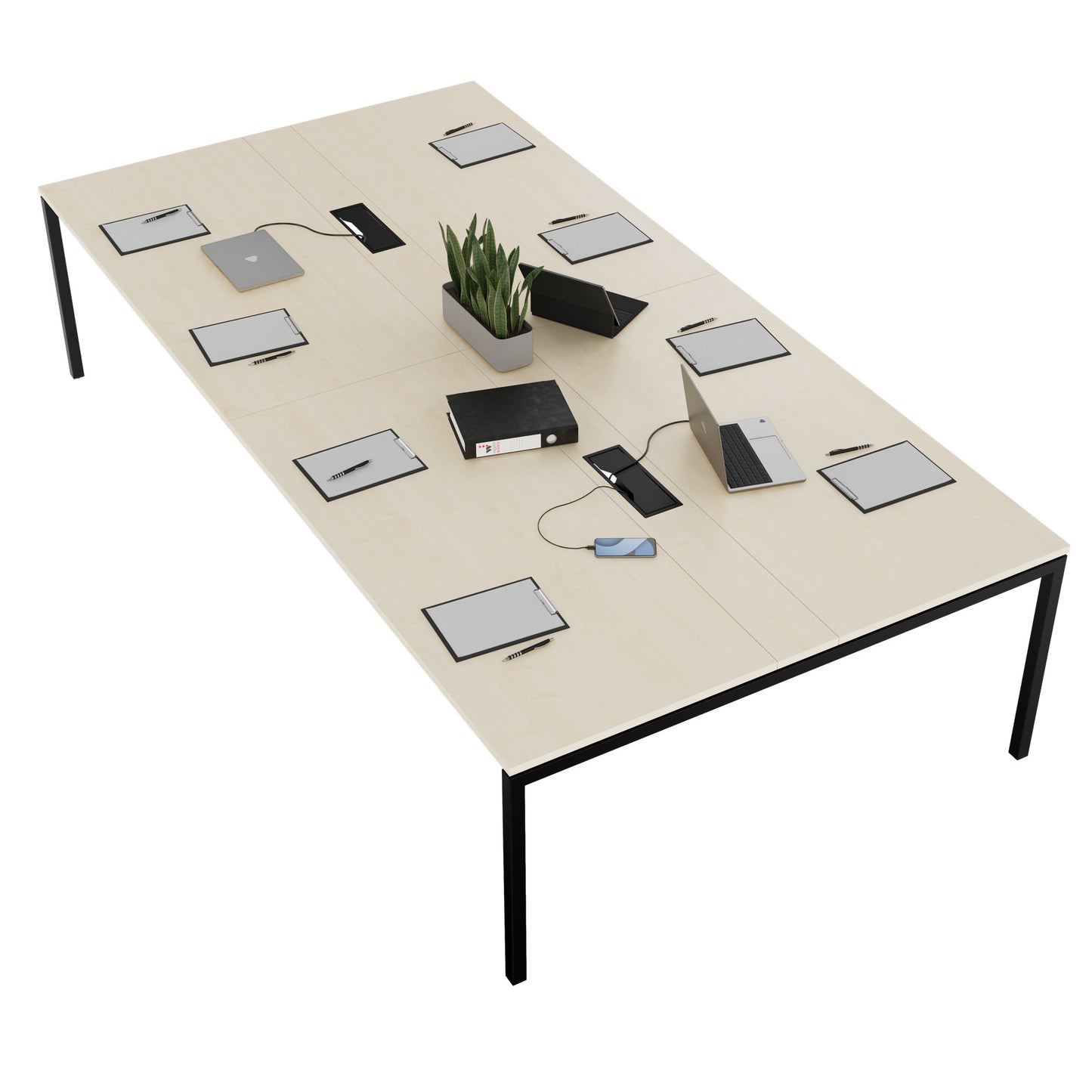 NOVA Konferenztisch | 3200 x 1640 mm (10 - 12 Personen), elektrifiziert, Ahorn