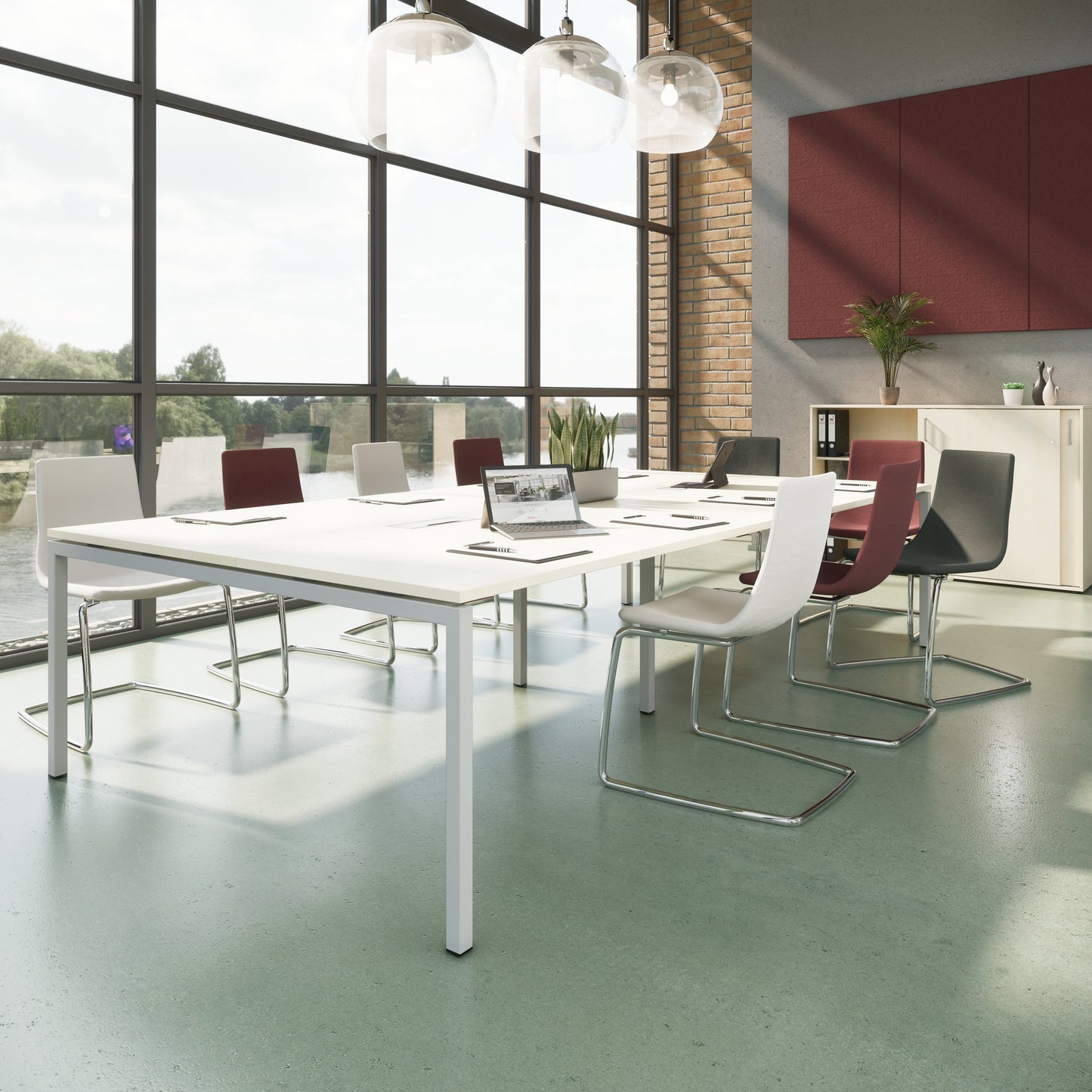 NOVA Conference table | 3200 x 1640 mm (10 - 12 people), electrified, maple