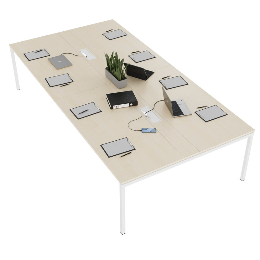 NOVA Konferenztisch | 3200 x 1640 mm (10 - 12 Personen), elektrifiziert, Ahorn