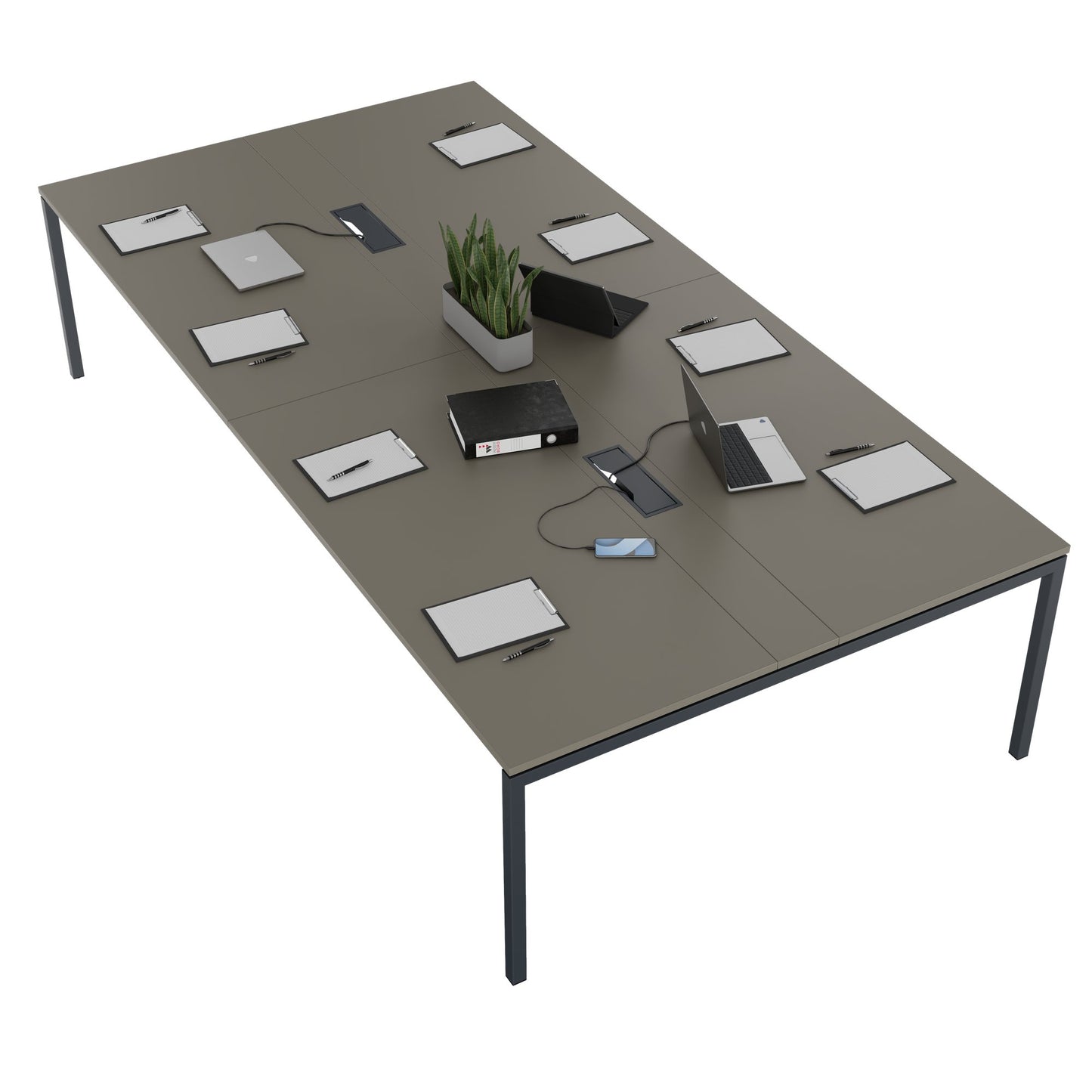 NOVA Conference table | 3200 x 1640 mm (10 - 12 people), electrified, cubanite gray