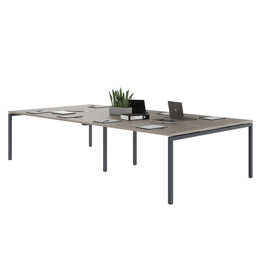 NOVA Conference table | 3200 x 1640 mm (10 - 12 people), electrified, north oak gray