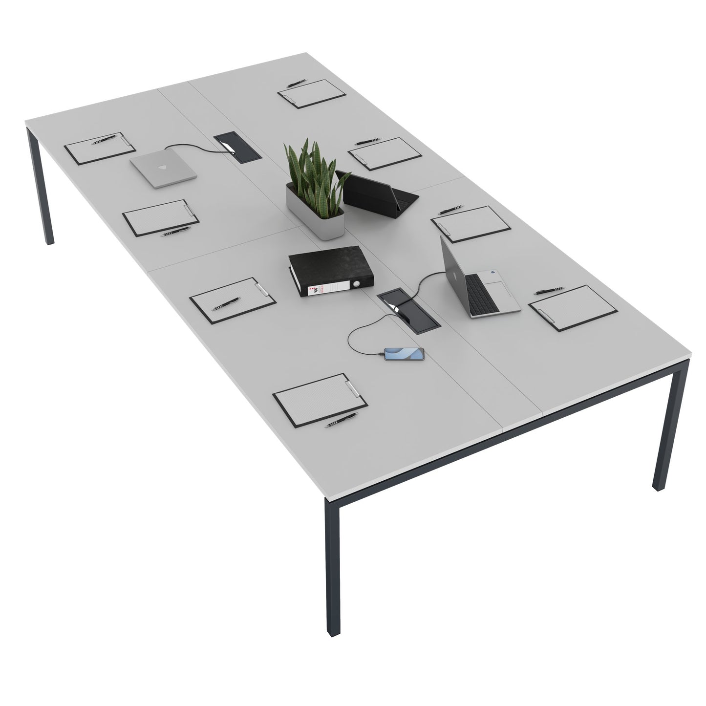 NOVA Conference table | 3200 x 1640 mm (10 - 12 people), electrified, pearl gray