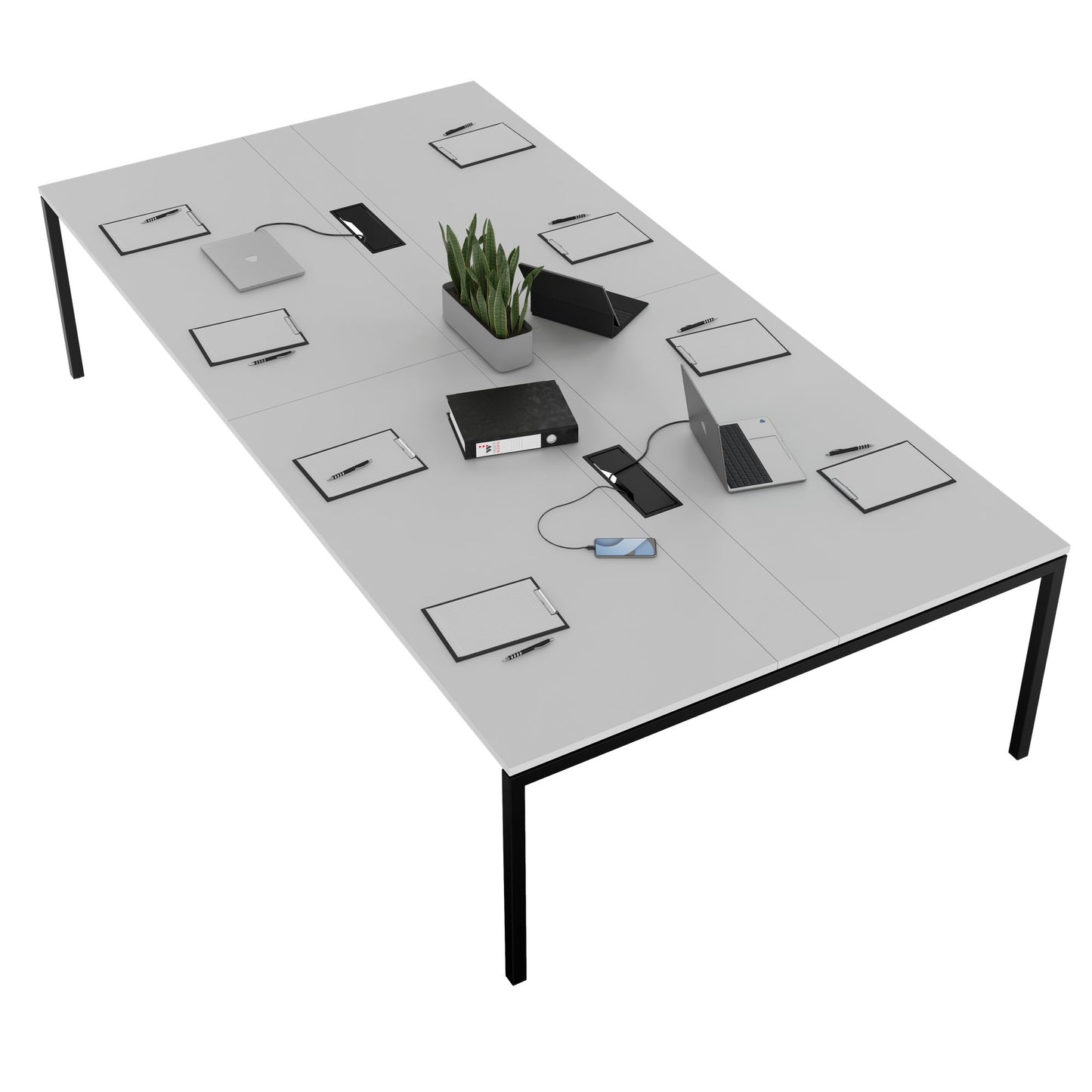NOVA Conference table | 3200 x 1640 mm (10 - 12 people), electrified, pearl gray