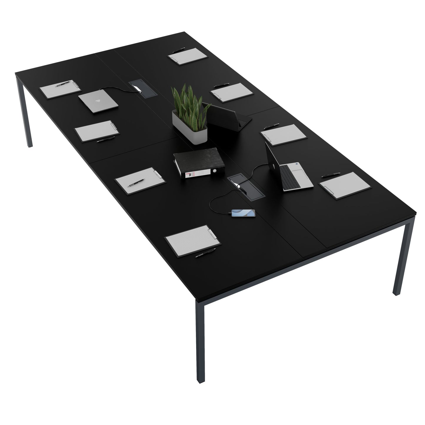 NOVA Conference table | 3200 x 1640 mm (10 - 12 people), electrified, black