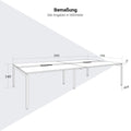 NOVA Tableau de conférence | 3200 x 1640 mm (10 - 12 personnes), électrifié, blanc - 10 Thumbnail Image