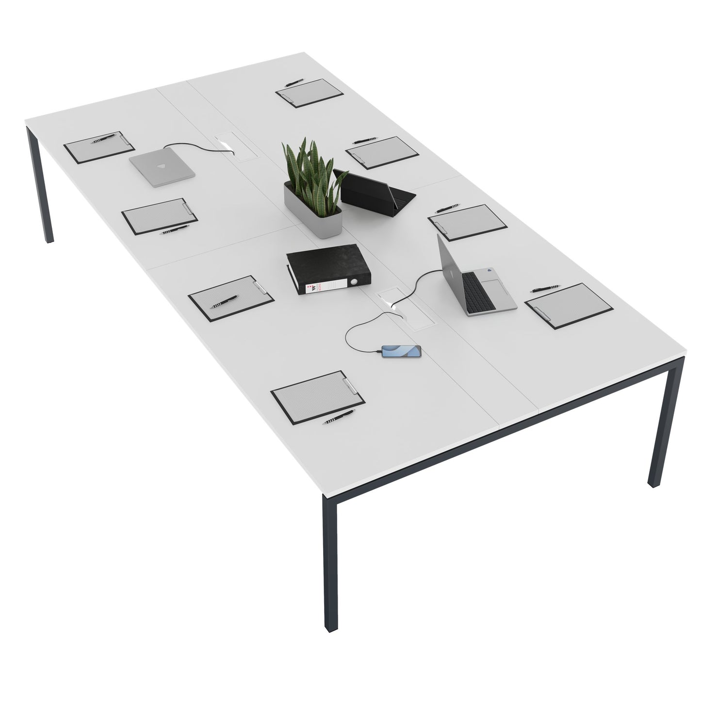 NOVA Conference table | 3200 x 1640 mm (10 - 12 people), electrified, white