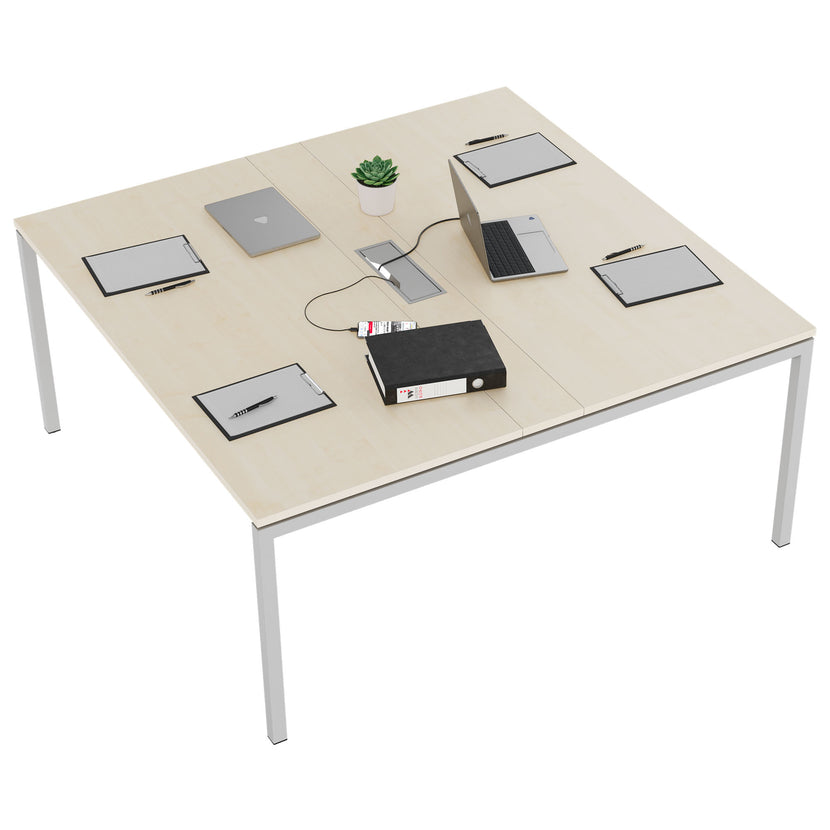 NOVA Conference table | 1600 x 1640 mm (6 - 8 people), electrified, maple