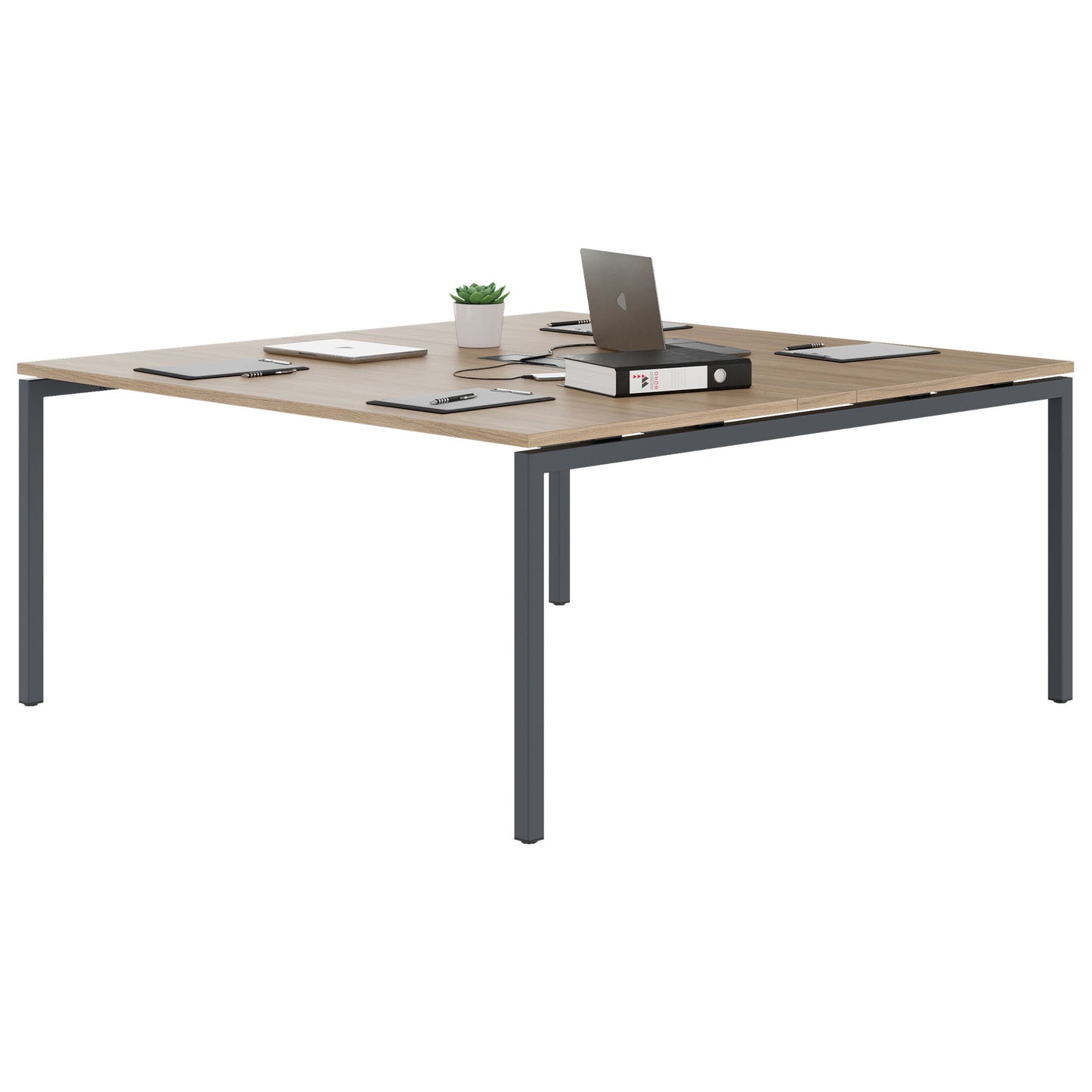 NOVA Conference table | 1600 x 1640 mm (6 - 8 people), electrified, amber oak