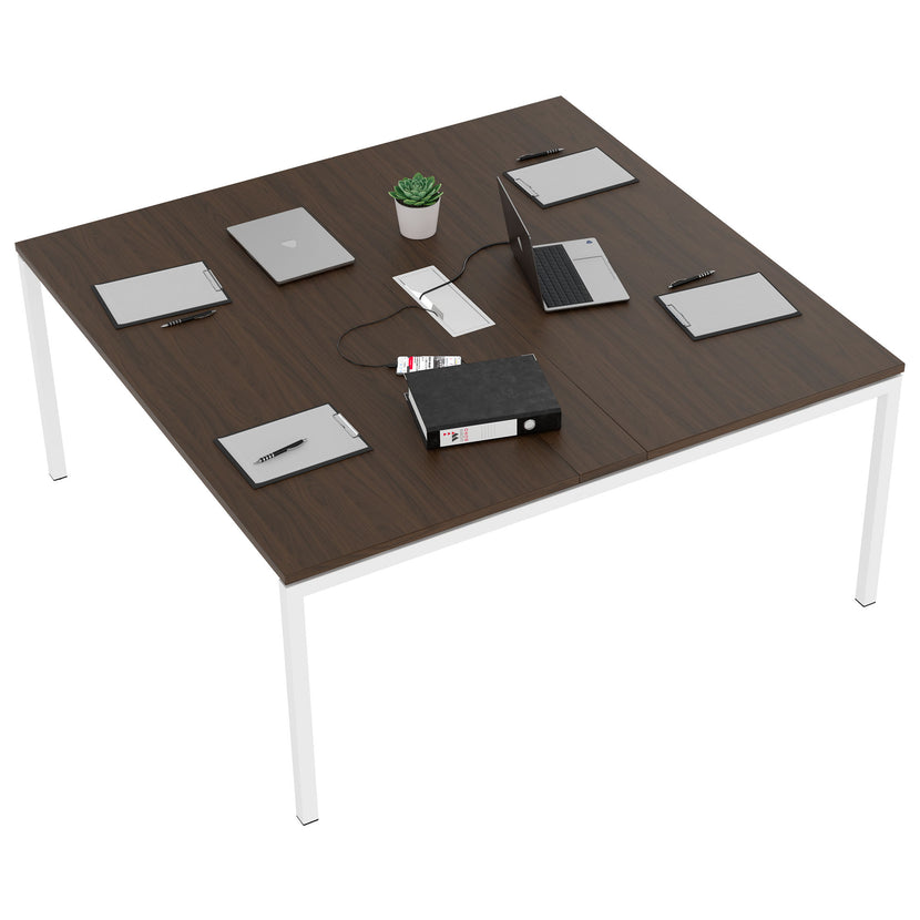 NOVA Konferenztisch | 1600 x 1640 mm (6 - 8 Personen), elektrifiziert, Nussbaum