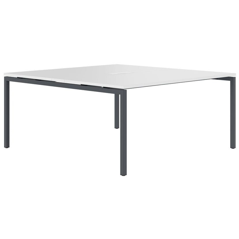 NOVA Konferenztisch | 1600 x 1640 mm (6 - 8 Personen), elektrifiziert, Weiß