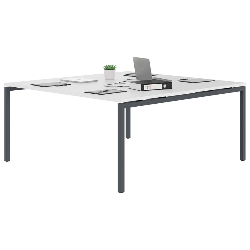 NOVA Konferenztisch | 1600 x 1640 mm (6 - 8 Personen), elektrifiziert, Weiß