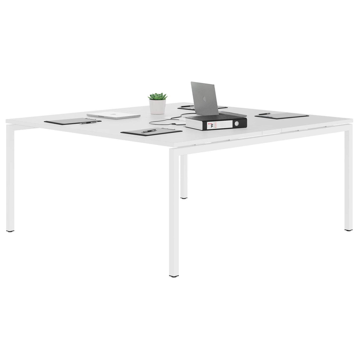 NOVA Tableau de conférence | 1600 x 1640 mm (6 - 8 personnes), électrifié, blanc