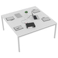 NOVA Konferenztisch | 1600 x 1640 mm (6 - 8 Personen), elektrifiziert, Weiß - 4 Thumbnail Image