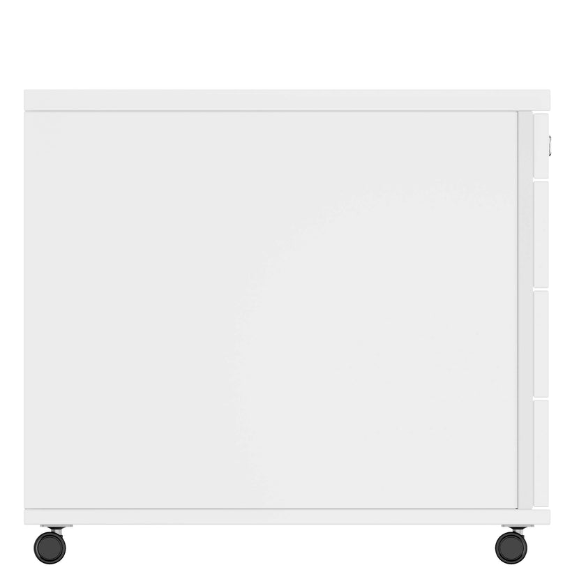NOVA Container rotolo | 3 cassetti + 1 piccole parti, 600 mm di profondità, bianco