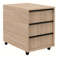 NOVA roll container | 3 drawers, 600mm deep, amber oak - 1 Thumbnail Image