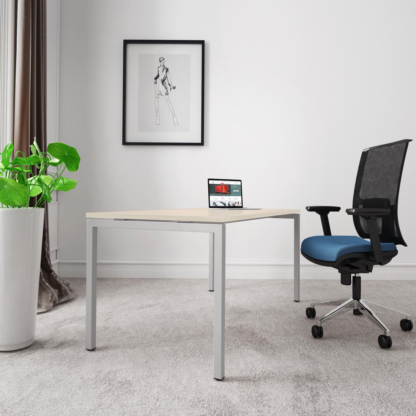 NOVA U bureau | 1600 x 800 mm, érable