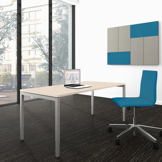 NOVA UH Bureau | Réglable manuellement à hauteur, 1600 x 800 mm, érable