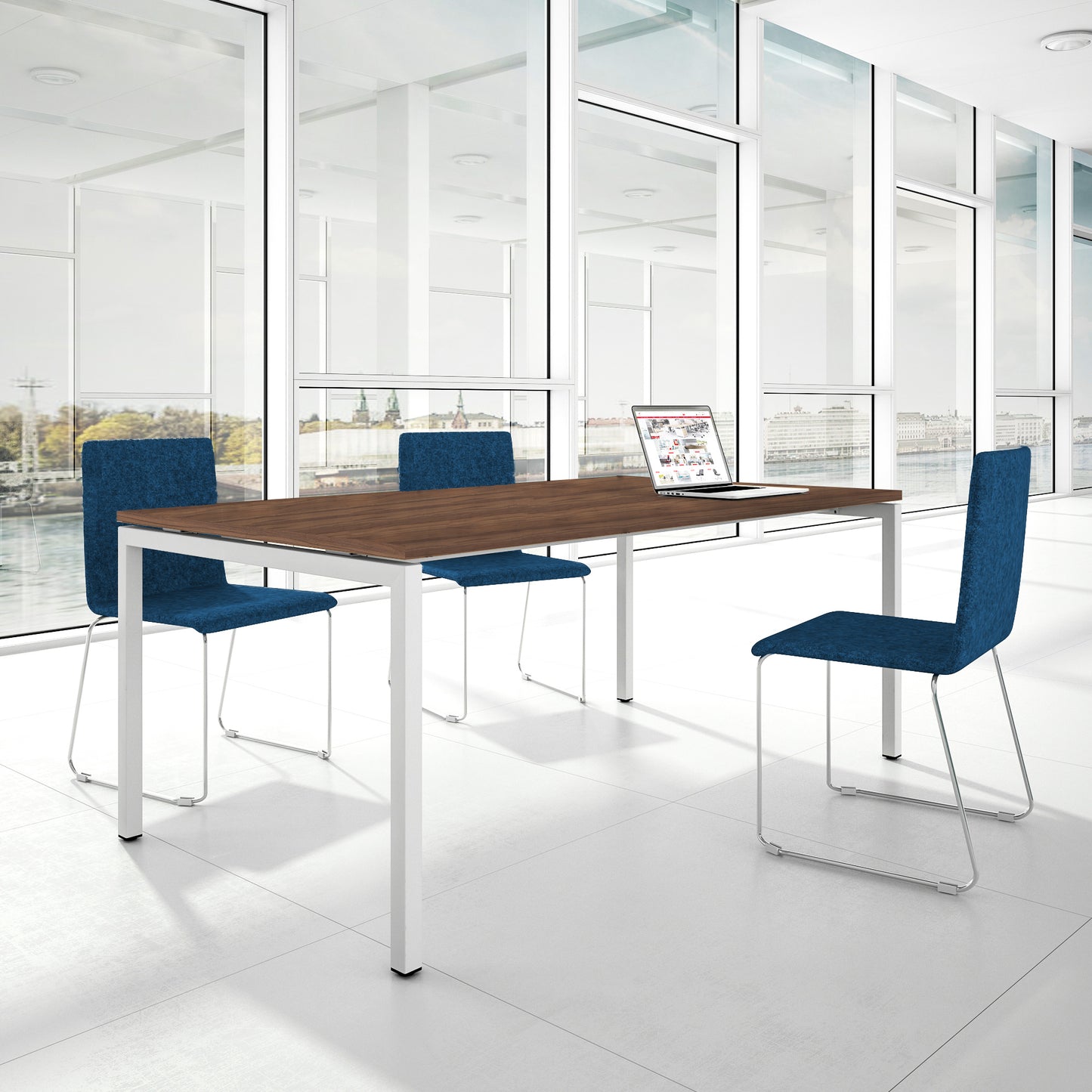 NOVA U Table de réunion | 2000 x 1000 mm, noix