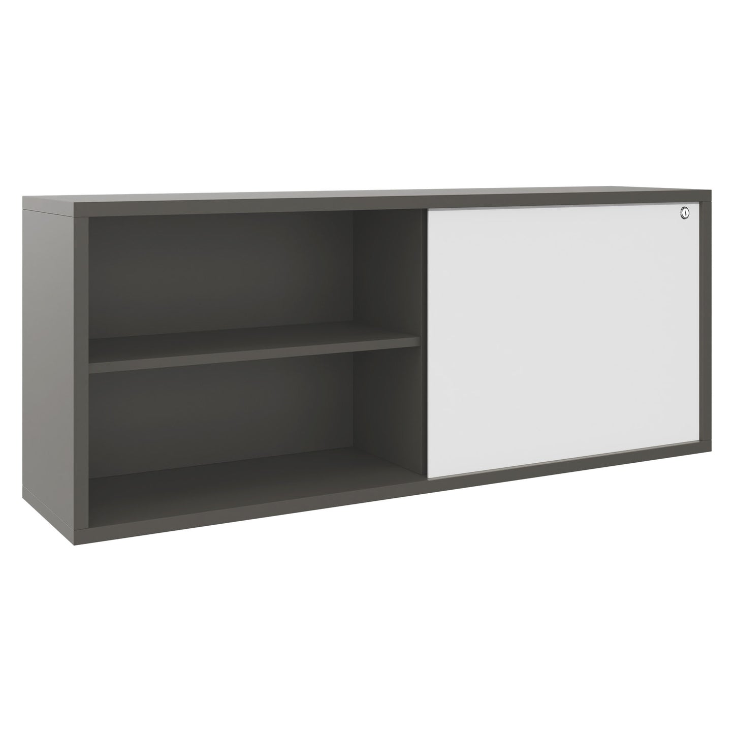 NOVA U Chefschreibtisch mit Lowboard | 2000 x 1382 mm, Cubanitgrau
