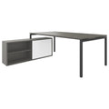 NOVA U executive desk with lowboard | 2000 x 1382 mm, Cubanite gray - 2 Thumbnail Image