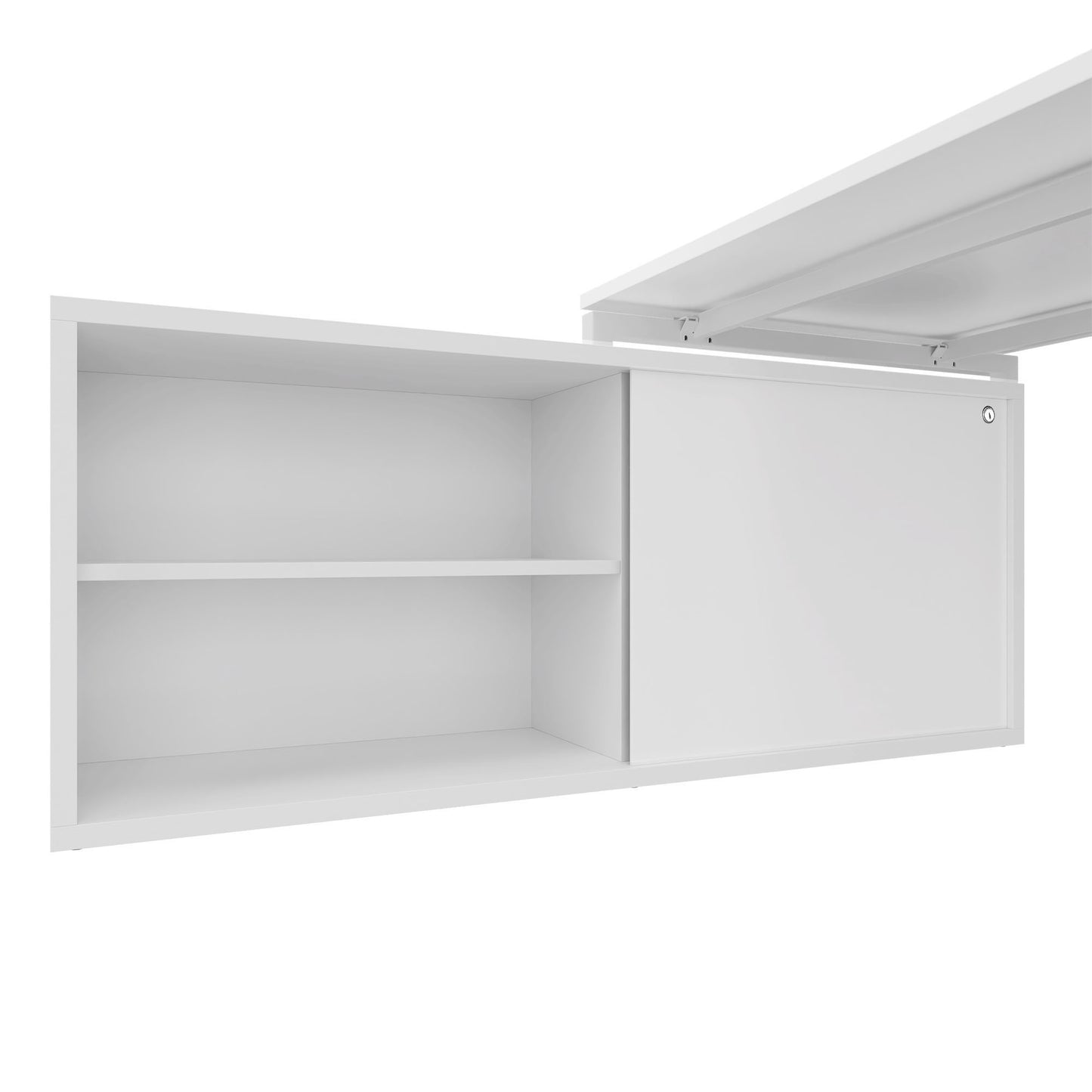 NOVA U Chefschreibtisch mit Lowboard | 2000 x 1382 mm, Weiß