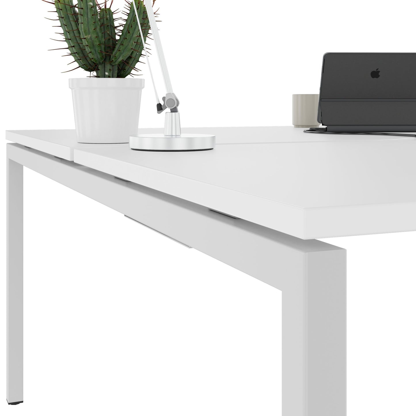 NOVA U Team-Schreibtisch | 3200 x 1640 mm, Weiß