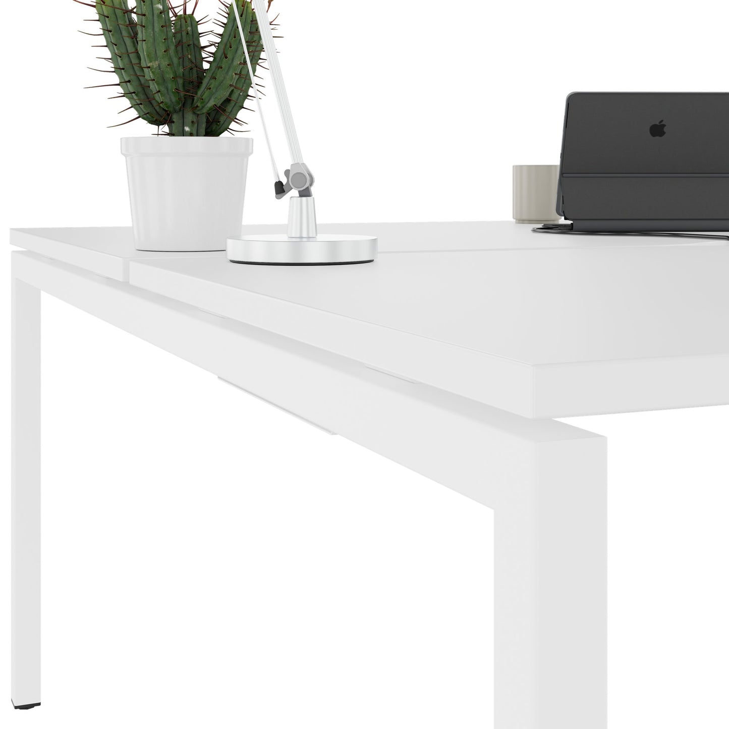 NOVA U Team-Schreibtisch | 3200 x 1640 mm, Weiß