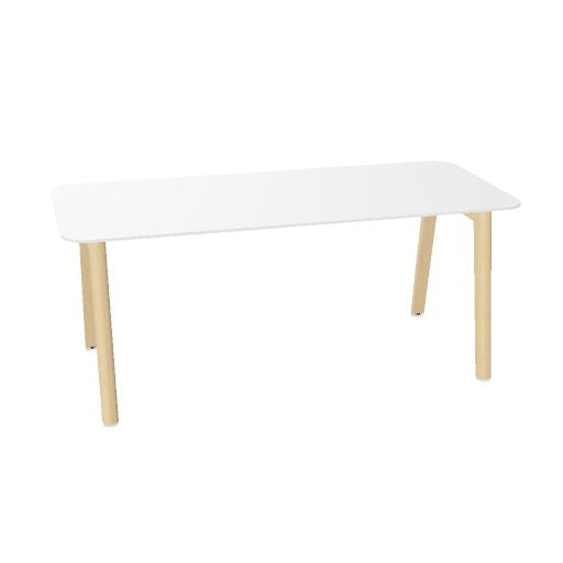 NOVA WOOD Besprechungstisch | 1400 - 1800 mm, Massivholz-Gestell, HPL