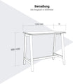 NOVA WOOD Hochtisch | 1200-1800 mm, Massivholz-Gestell, Melamin - 10 Thumbnail Image