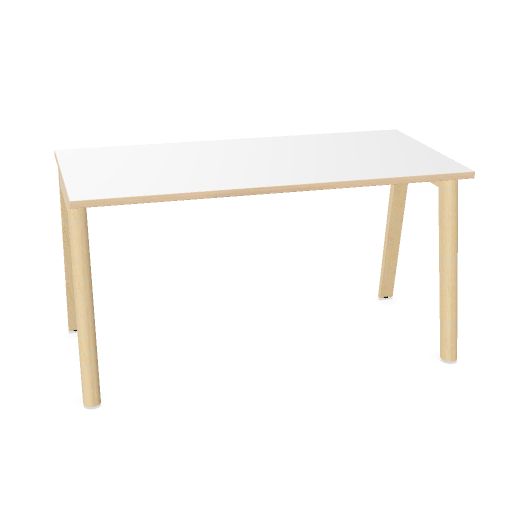 NOVA WOOD Schreibtisch | 1200 - 1800 mm, Massivholz-Gestell, Melamin