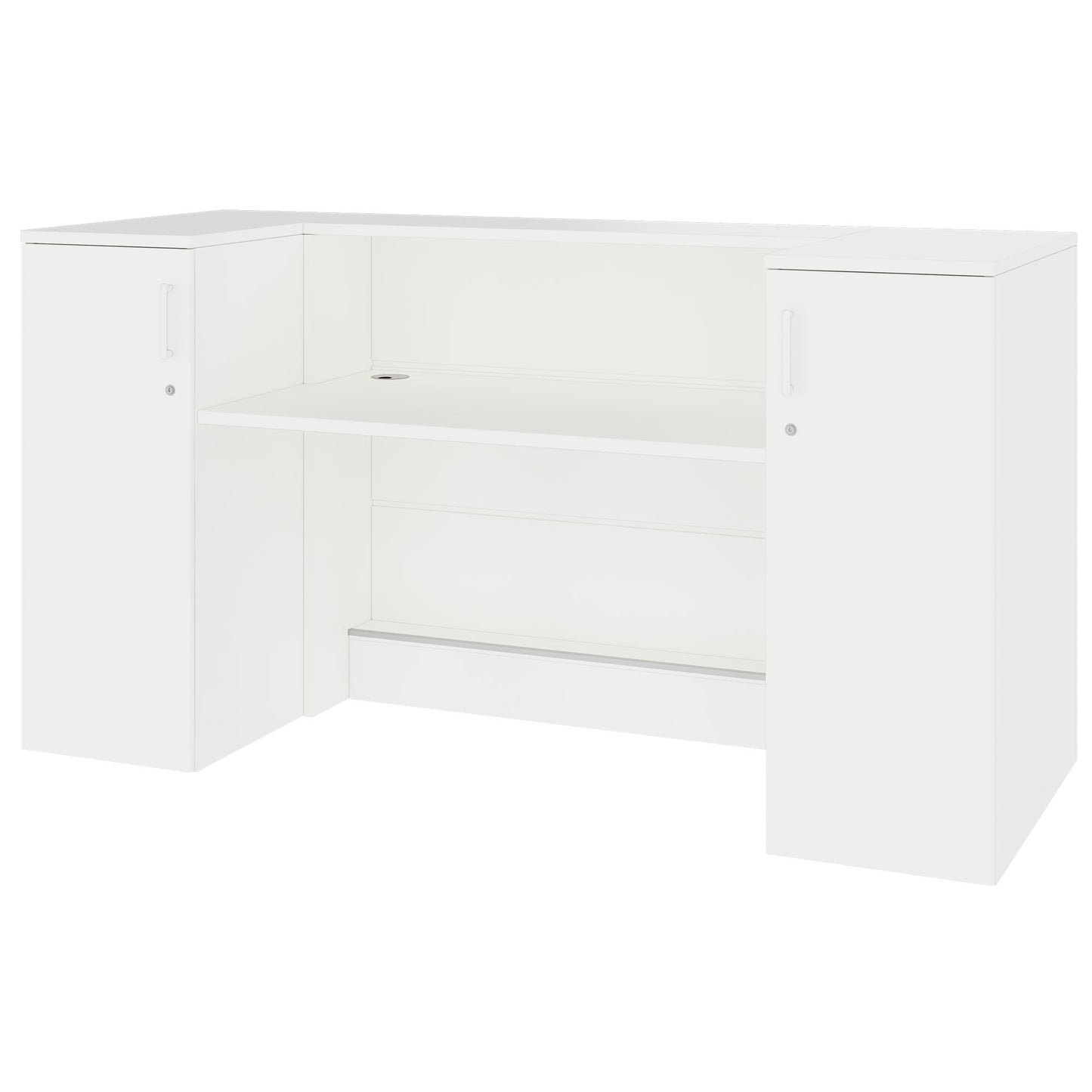 Novum reception counter | 2000-2400 mm, multicolor LED lighting, white