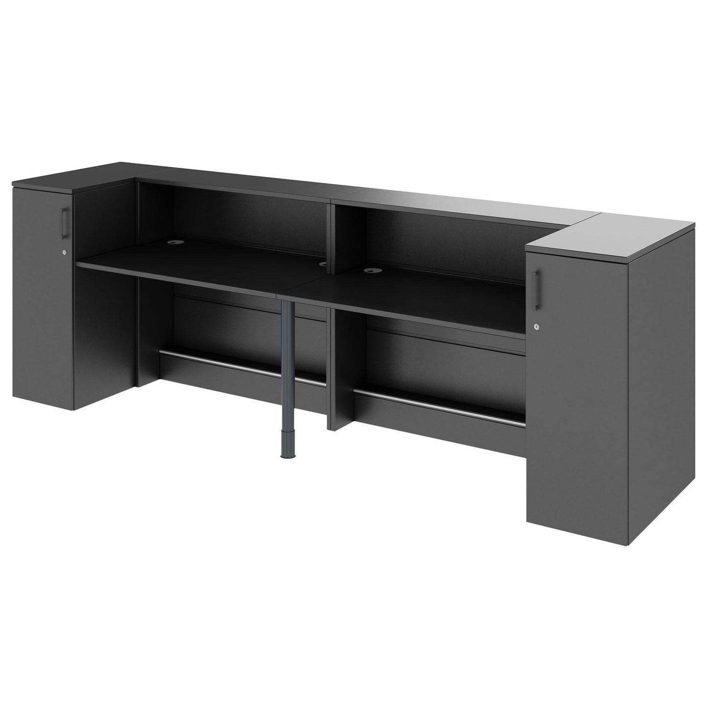 NOVUM Empfangstheke | 3200 - 4000 mm, Multicolor-LED-Beleuchtung, Anthrazit