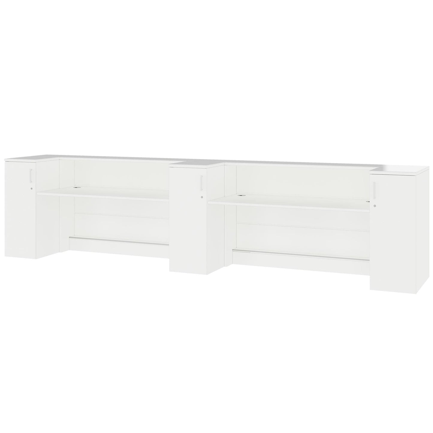 NOVUM Empfangstheke | 3600 - 4400 mm, Multicolor-LED-Beleuchtung, Weiß