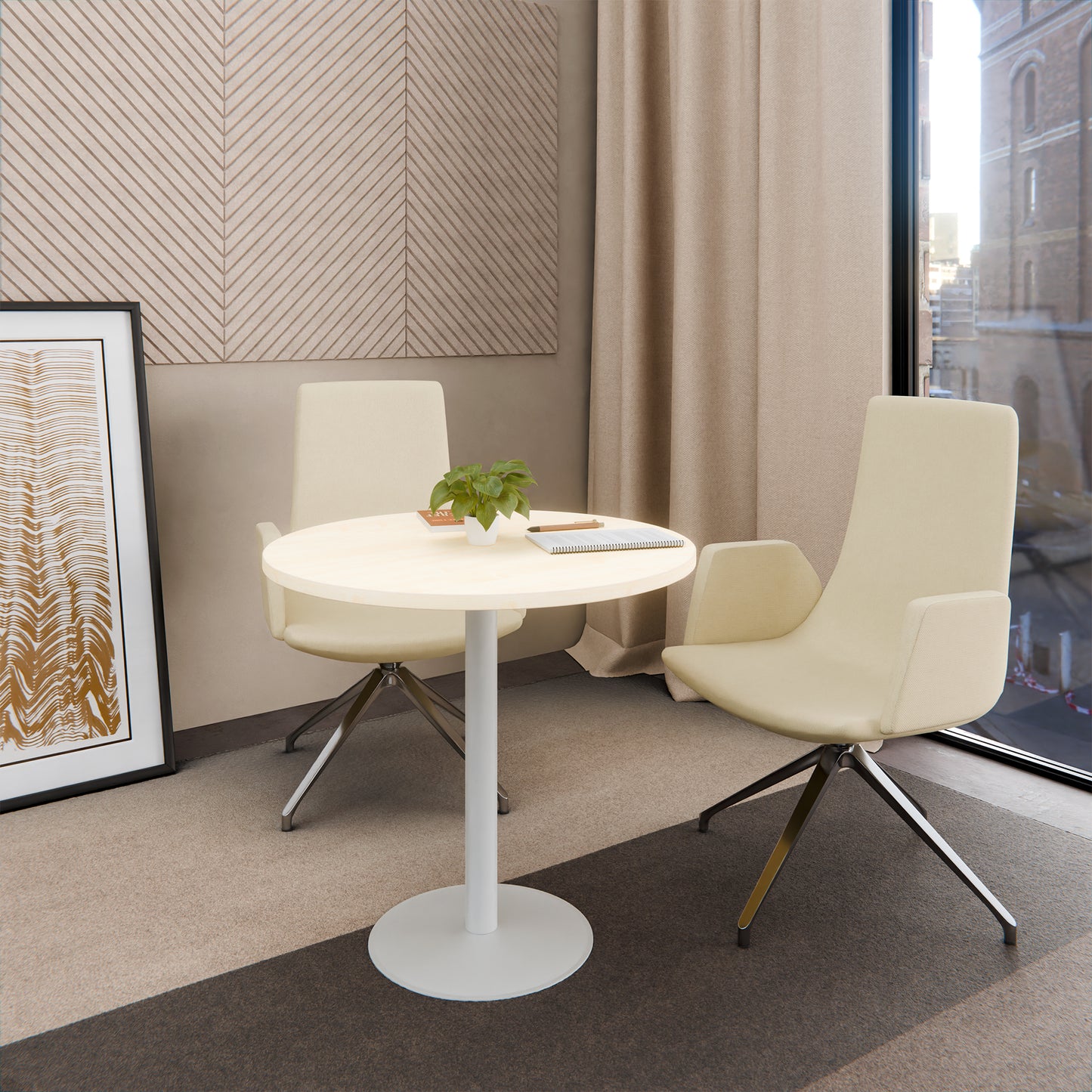 OPTIMA conference table | Round, Ø800-1500 mm, maple