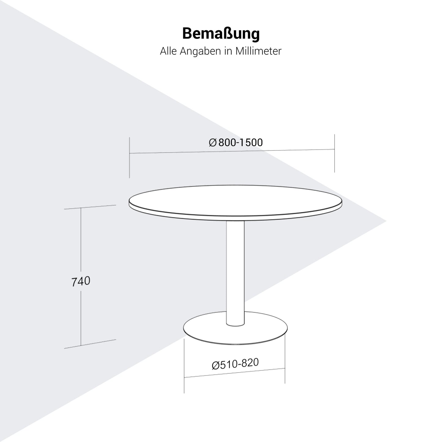 OPTIMA Besprechungstisch | Rund, Ø800-1200 mm, Nussbaum