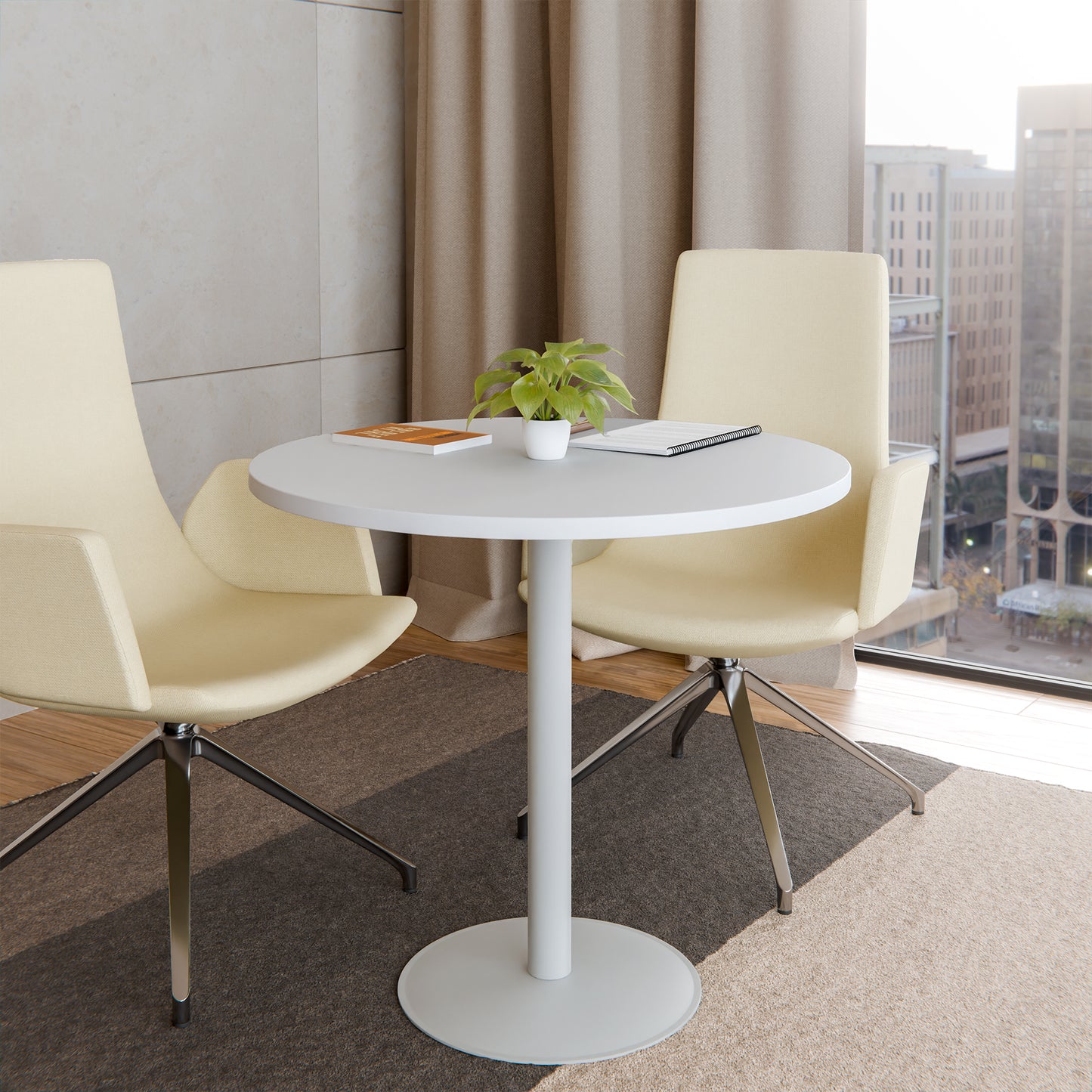 OPTIMA conference table | Round, Ø800-1500 mm, pearl gray