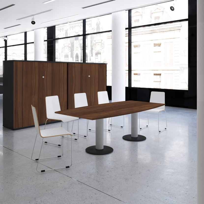 OPTIMA Tableau de conférence | Forme de démarrage, 2000 x 1000 mm (6 - 8 personnes), noix