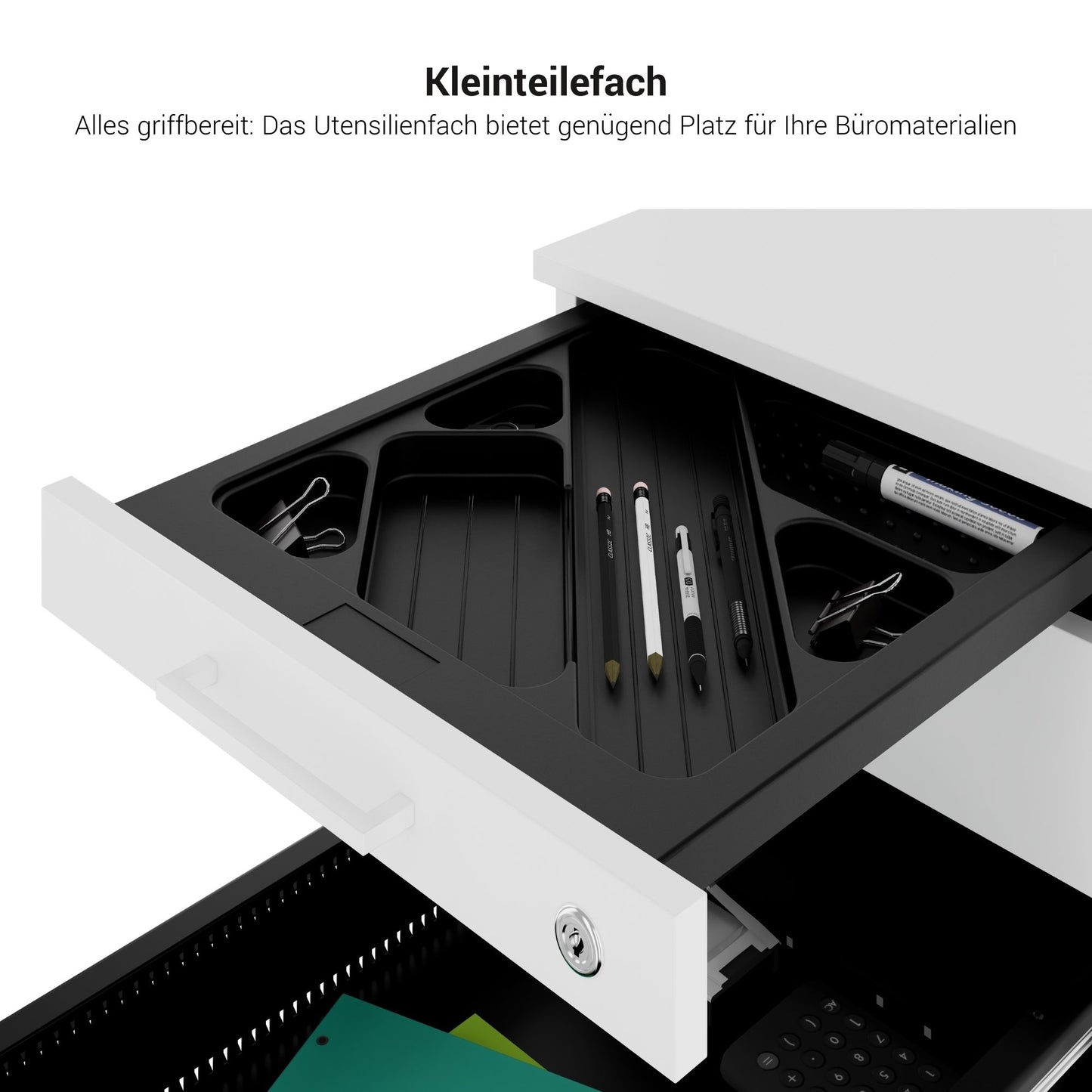 OPTIMA PRO Roll container | 3 metal drawers + 1 small parts, soft close, anthracite